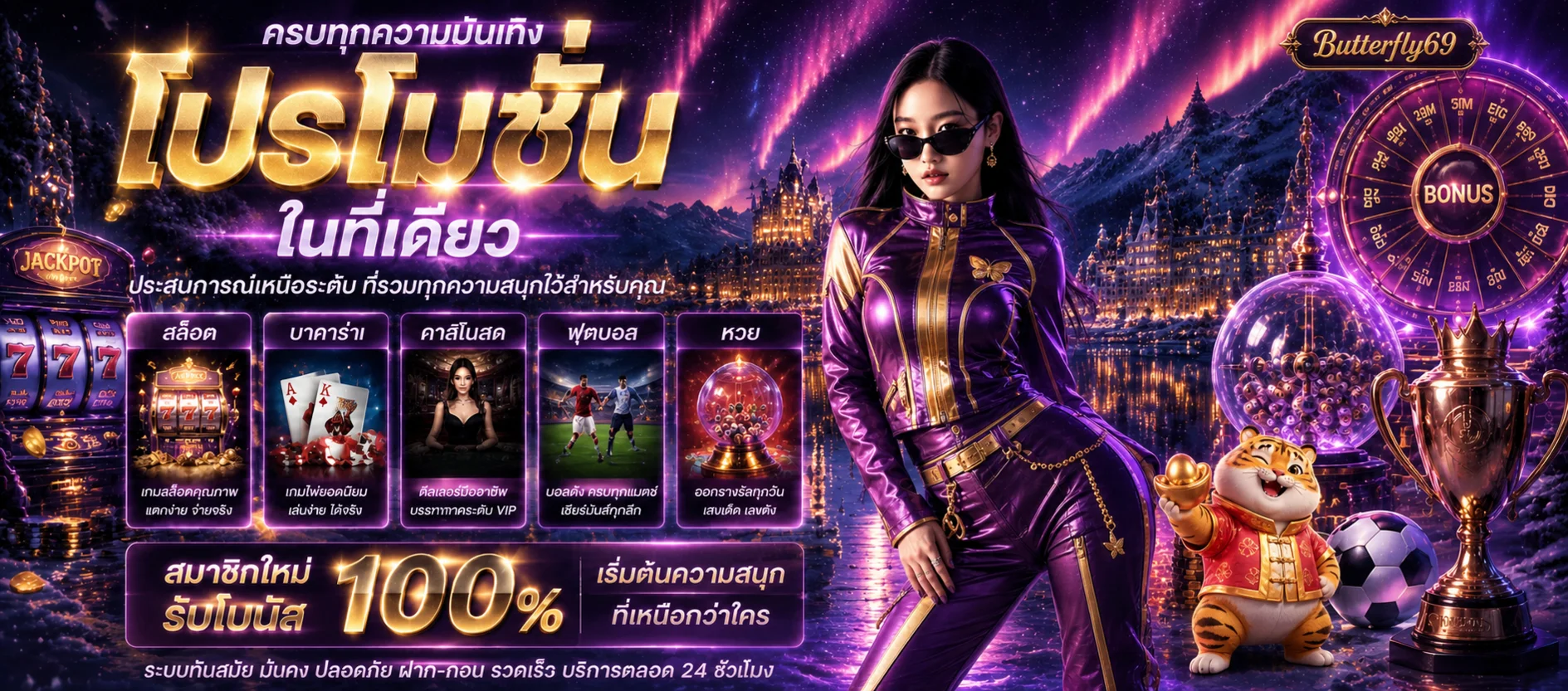 ภาพรวมความบันเทิง Butterfly69 สล็อต บาคาร่า กีฬา และหวย